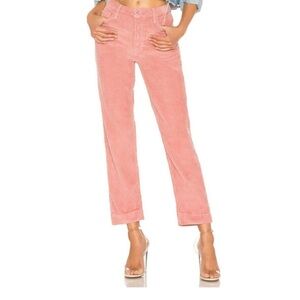 Grlfrnd The Helena High Rise Corduroy Pink Pants. Size 24